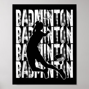 Affiche Conception Graphique Thème Amoureux de Badminton