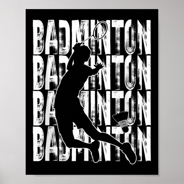 Affiche Conception Graphique Thème Amoureux de Badminton  (Devant)