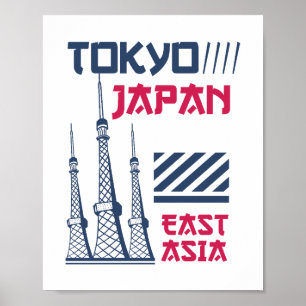 Affiche Conception Graphique Tour Urbaine Rétro Tokyo Japo