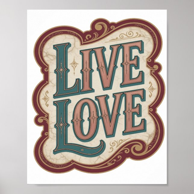 Affiche Conception LIVE LOVE Sarcelle Moderne (Devant)