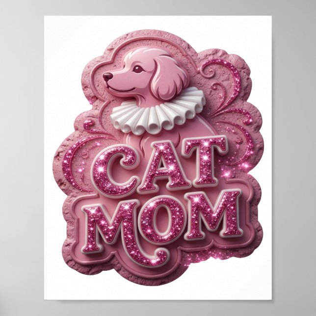 Affiche Conception MÈRE DE CHAT Rose vif (Devant)