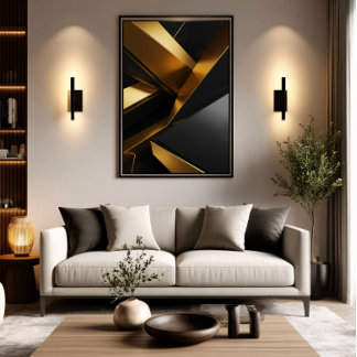 Affiche Conception métallique moderne de luxe en 3D pour m