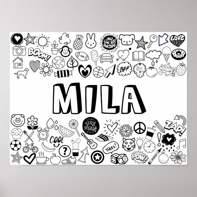 Affiche Conception "MILA" couleur-it-Yourself (Devant)