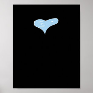 Affiche Conception minimale de bleu de style « Amour vous 