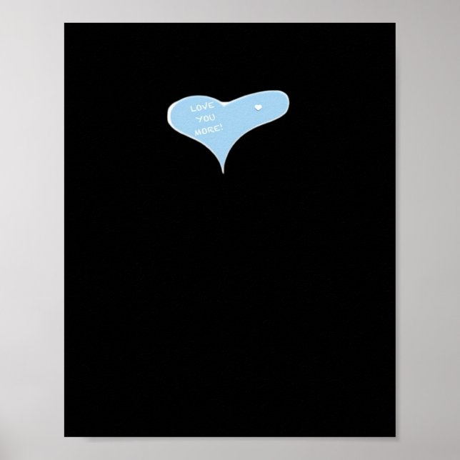 Affiche Conception minimale de bleu de style « Amour vous  (Devant)