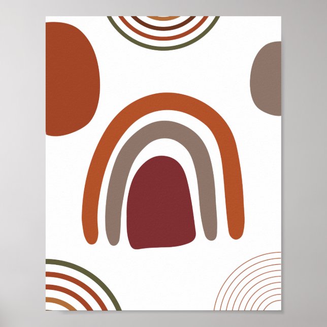 Affiche Conception minimaliste Abstraite de saumons (Devant)