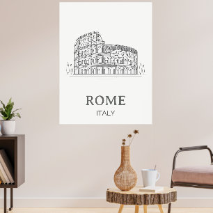 Affiche Conception Minimaliste Colisée de Rome Voyage