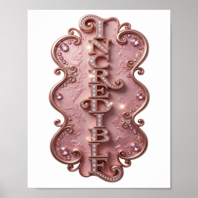 Affiche Conception moderne INCROYABLE rose vif (Devant)