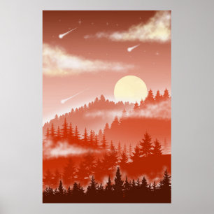Affiche conception montagneuse Abstraite