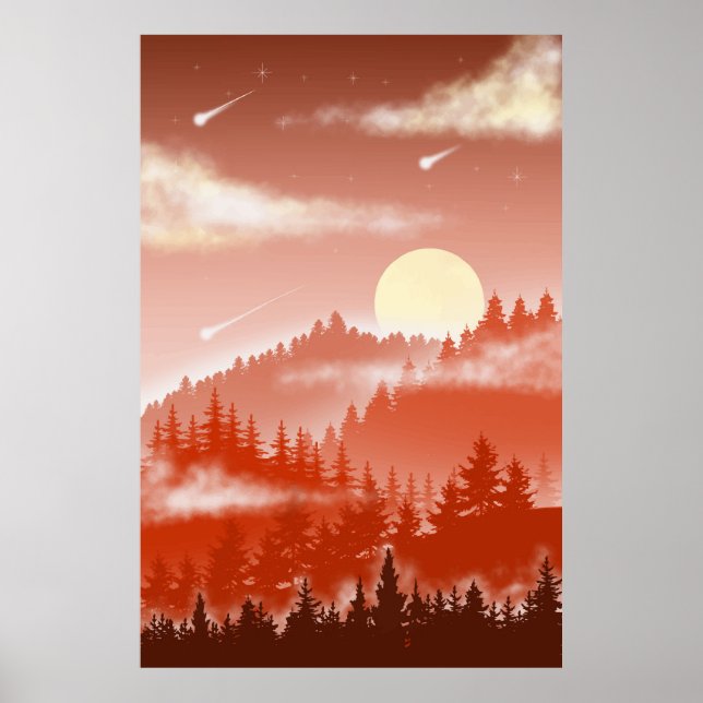 Affiche conception montagneuse Abstraite (Devant)