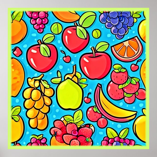 Affiche Conception Motif fruitée (Devant)