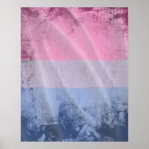 AFFICHE CONCEPTION ONDULEUSE DE DRAPEAU BISEXUEL DE FIERTÉ