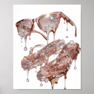 Affiche Conception personnalisée de rose argenté EDGI GLAM