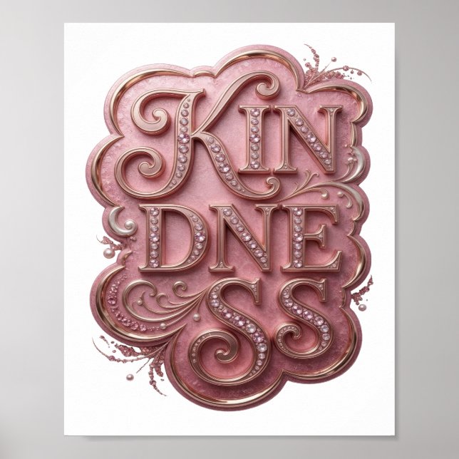 Affiche Conception personnalisée KINDNESS Or Édifiant (Devant)