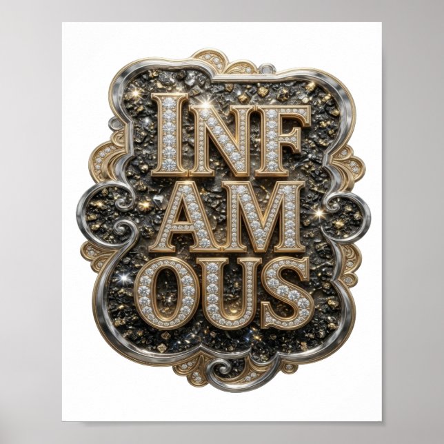 Affiche Conception personnalisée Sharp Gold INFAMOUS (Devant)