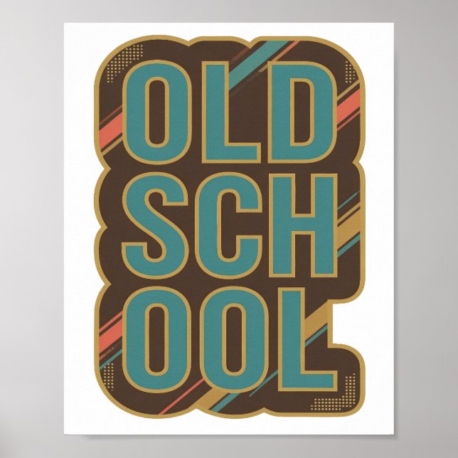 Affiche Conception personnalisée Teal OLD SCHOOL (Devant)