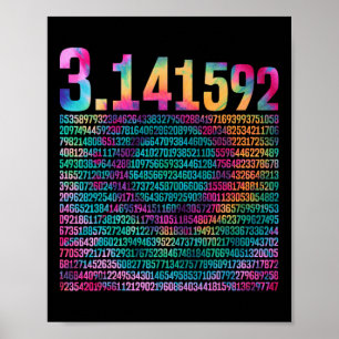 Affiche Conception Pi Pour Teacher Tie Dye 3.14 Chiffres P
