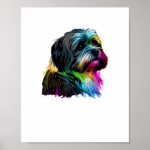 Affiche Conception Pop Art de Chien Havanais Amoureux de H