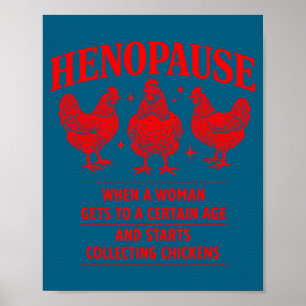 Affiche Conception Poule Ménopause Humour Ferme Volailles