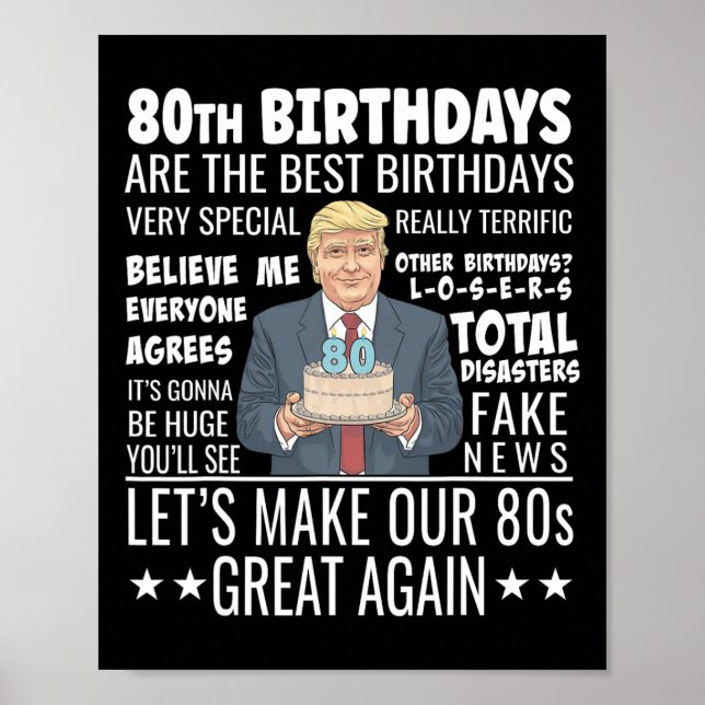 Affiche Conception pour 80e anniversaire - Citation drôle  (Devant)