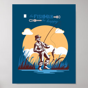 Affiche Conception pour les amateurs de pêche BE FISHMAN B
