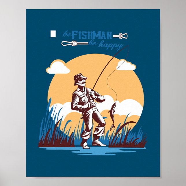 Affiche Conception pour les amateurs de pêche BE FISHMAN B (Devant)