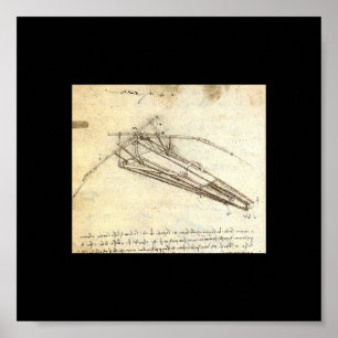 Affiche Conception pour une machine de vol par Leonardo da