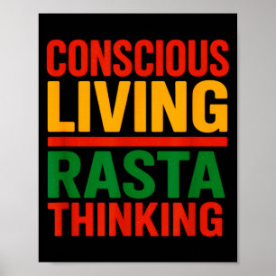 Affiche Conception Rasta, Vie Consciente, Citation Motivat