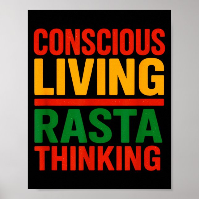 Affiche Conception Rasta, Vie Consciente, Citation Motivat (Devant)