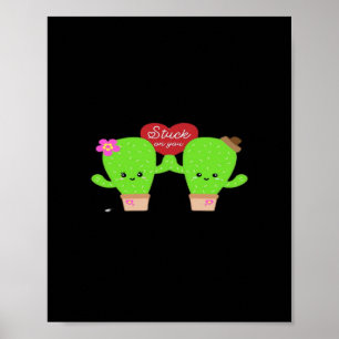 Affiche Conception Réfléchie de Coeur de Plante de Cactus