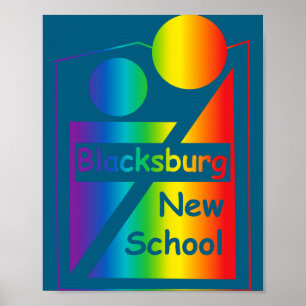 Affiche Conception Rétro de la Nouvelle École Blacksburg