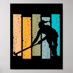 Affiche Conception Rétro Vintage de Hockey sur Gazon