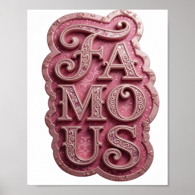 Affiche Conception rose FAMOUS (Devant)