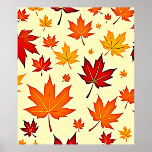 Affiche Conception sans couture de feuillage d'automne