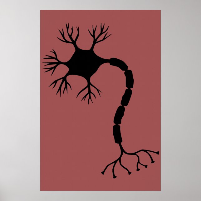 Affiche Conception simple de neurone noir (Devant)