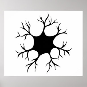 Affiche Conception simple de neurone noir