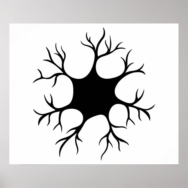 Affiche Conception simple de neurone noir (Devant)