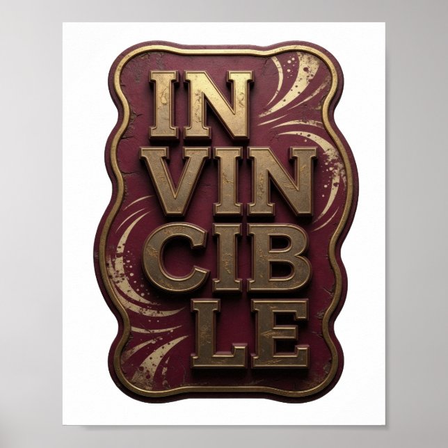 Affiche Conception sur mesure de Cool Gold IN VINCIBLE (Devant)
