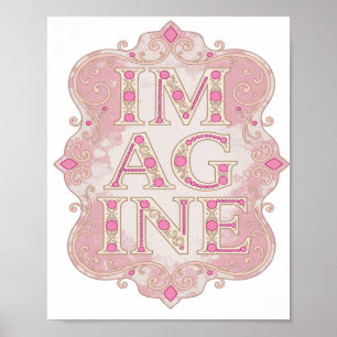 Affiche Conception sur mesure IM AGINE en or accrocheuse