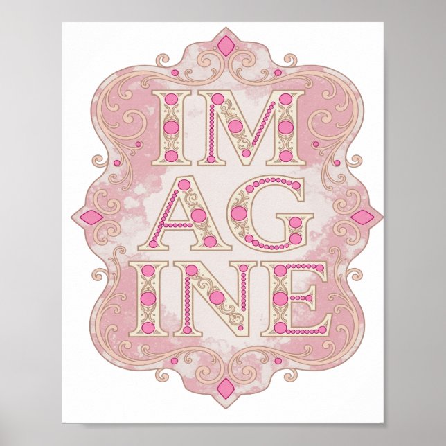 Affiche Conception sur mesure IM AGINE en or accrocheuse (Devant)