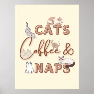 Affiche Conception sympa pour les amateurs de chats et de 