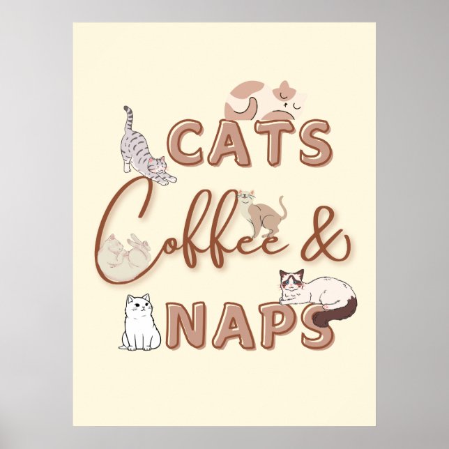 Affiche Conception sympa pour les amateurs de chats et de  (Devant)