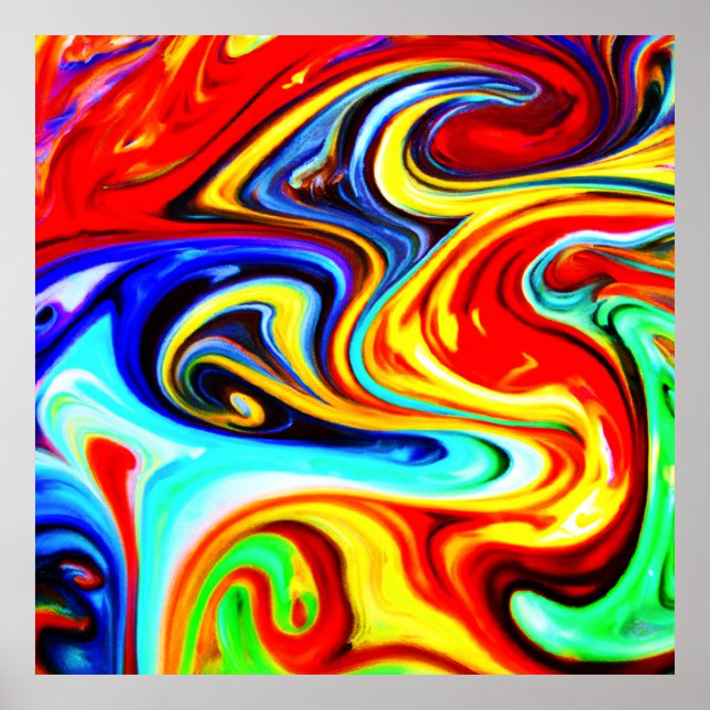 Affiche Conception symphonique couleur Abstraite (Devant)