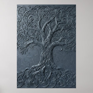 Affiche Conception texturée de l'arbre de vie