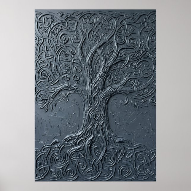 Affiche Conception texturée de l'arbre de vie (Devant)