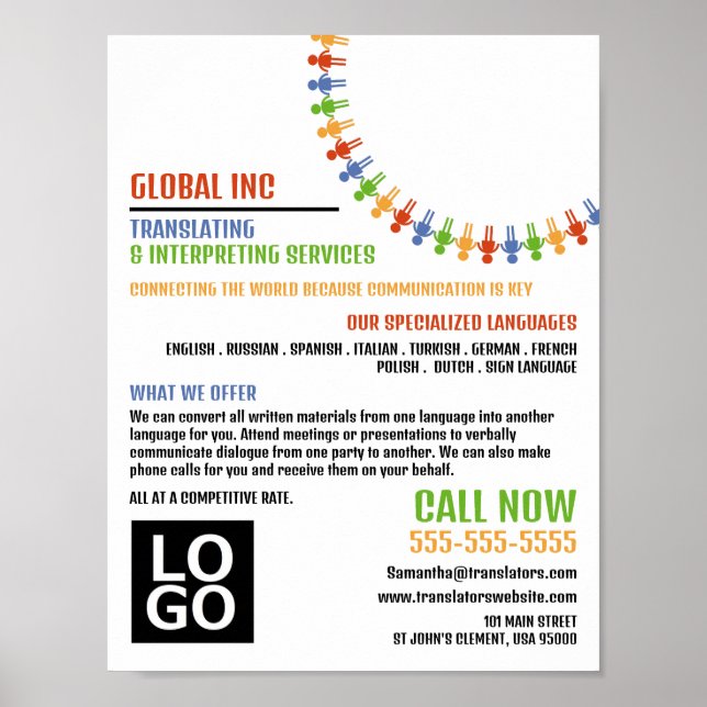 Affiche Conception, traducteur et interprète de communicat (Devant)