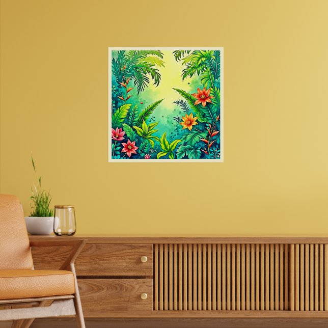 Affiche Conception Tropical Jungle Lush Paradise (Salon 2)