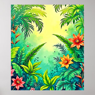 Affiche Conception Tropical Jungle Lush Paradise