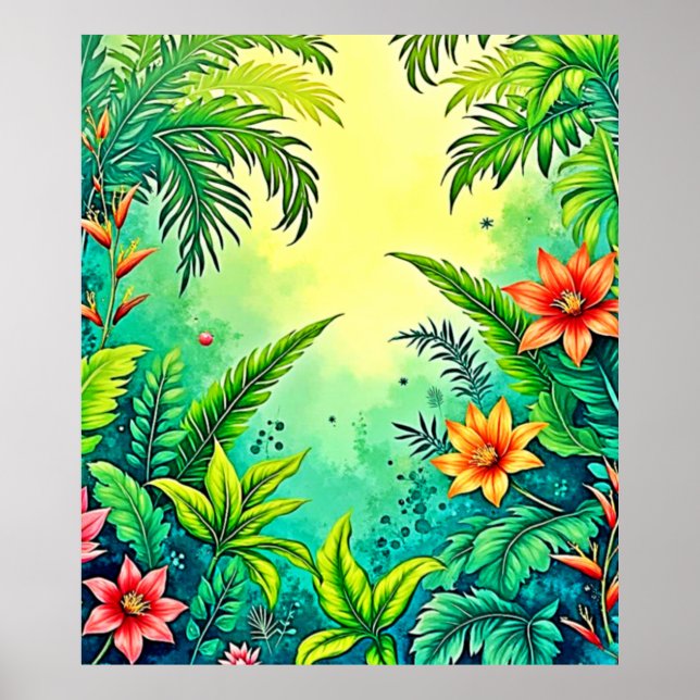 Affiche Conception Tropical Jungle Lush Paradise (Devant)