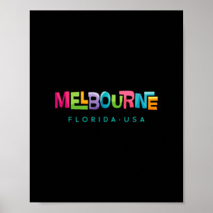 Affiche Conception tropicale rétro de Melbourne Floride